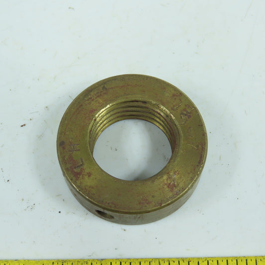 7L Left Hand 1-1/4"-7 TPI Round Collar Shaft Nut Bronze W/ Spanner Holes