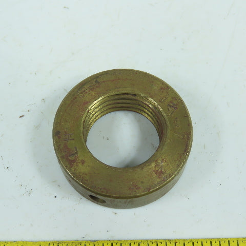 7L Left Hand 1-1/4"-7 TPI Round Collar Shaft Nut Bronze W/ Spanner Holes