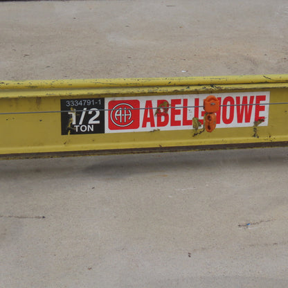 Abell-Howe 1/2 Ton Wall-Mount Overbraced Tie-Rod Jib Crane 244" Swing 226"Travel