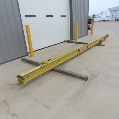 Abell-Howe 1/2 Ton Wall-Mount Overbraced Tie-Rod Jib Crane 244" Swing 226"Travel