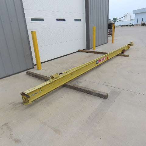 Abell-Howe 1/2 Ton Wall-Mount Overbraced Tie-Rod Jib Crane 244" Swing 226"Travel