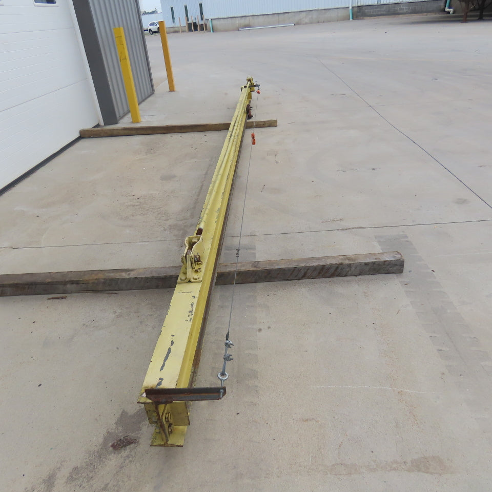 Abell-Howe 1/2 Ton Wall-Mount Overbraced Tie-Rod Jib Crane 244" Swing 226"Travel