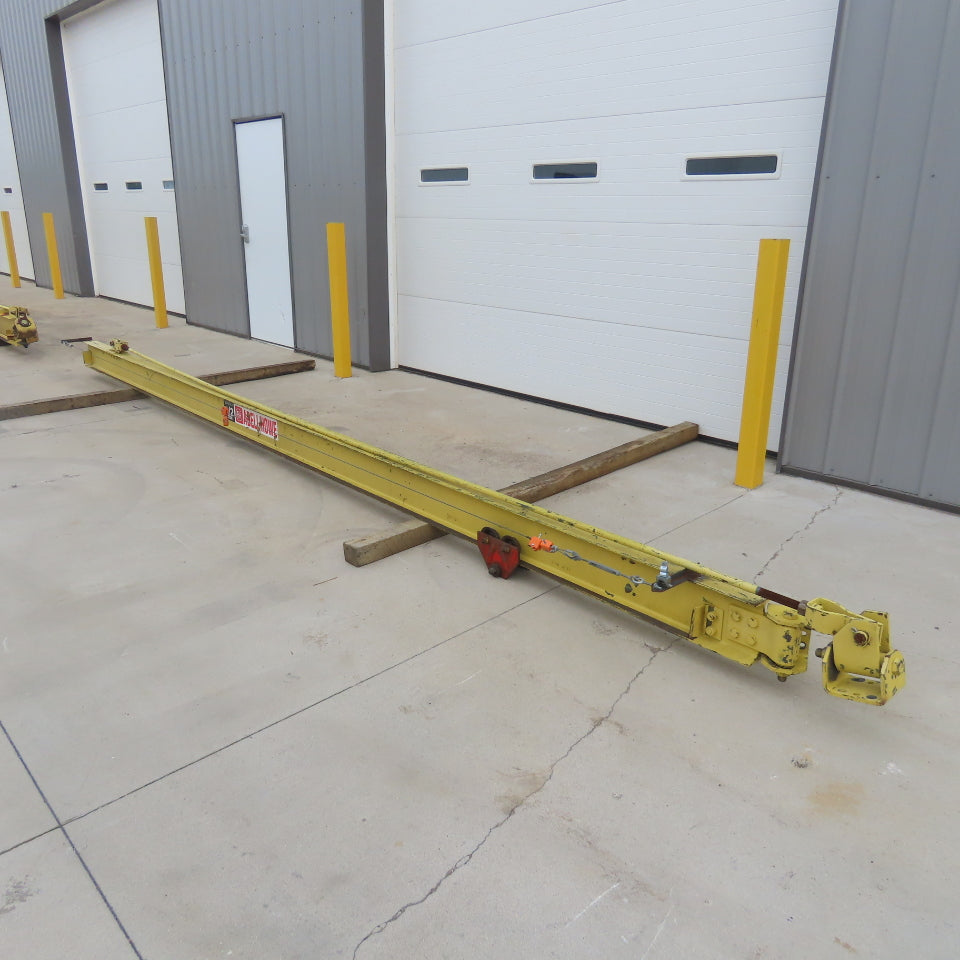 Abell-Howe 1/2 Ton Wall-Mount Overbraced Tie-Rod Jib Crane 244" Swing 226"Travel