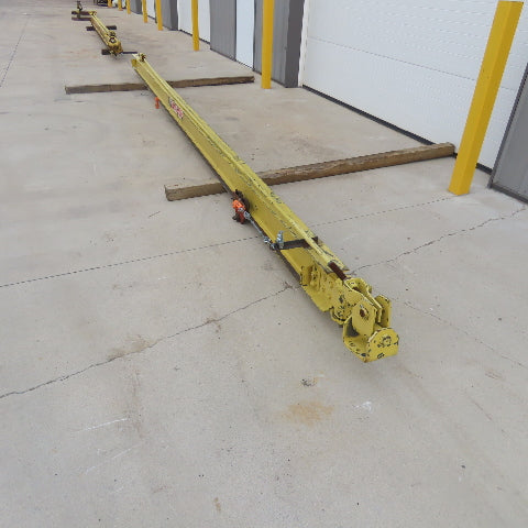 Abell-Howe 1/2 Ton Wall-Mount Overbraced Tie-Rod Jib Crane 244" Swing 226"Travel