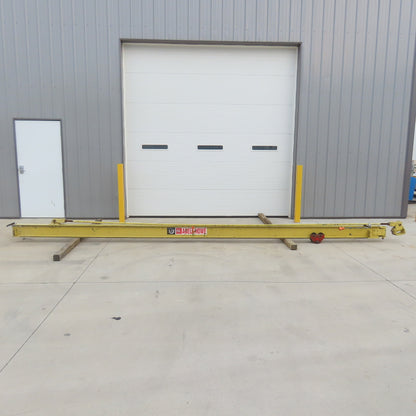 Abell-Howe 1/2 Ton Wall-Mount Overbraced Tie-Rod Jib Crane 244" Swing 226"Travel