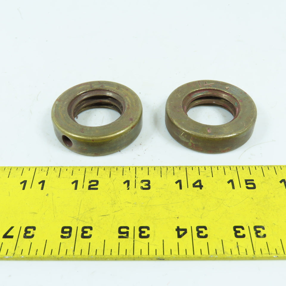 5L Left Hand 1-1/4"-5 TPI Round Collar Shaft Nut Bronze W/ Spanner Holes Lot/2