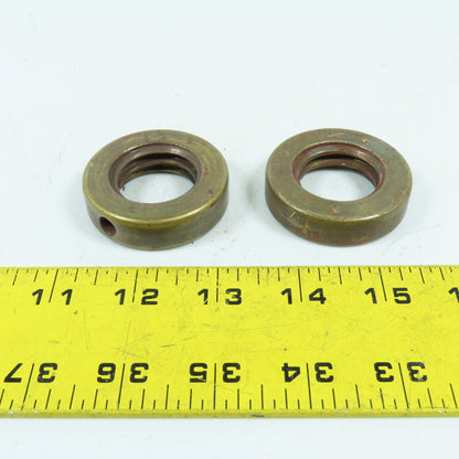 5L Left Hand 1-1/4"-5 TPI Round Collar Shaft Nut Bronze W/ Spanner Holes Lot/2
