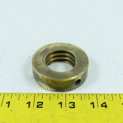 5L Left Hand 1-1/4"-5 TPI Round Collar Shaft Nut Bronze W/ Spanner Holes