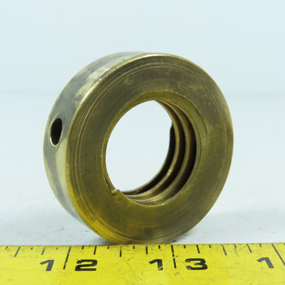 5L Left Hand 1-1/4"-5 TPI Round Collar Shaft Nut Bronze W/ Spanner Holes