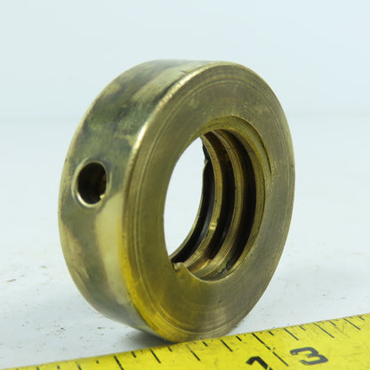 5L Left Hand 1-1/4"-5 TPI Round Collar Shaft Nut Bronze W/ Spanner Holes