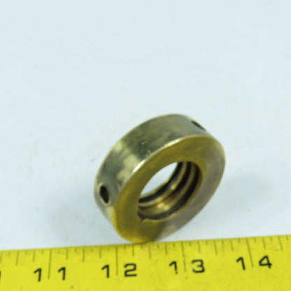 5L Left Hand 1-1/4"-5 TPI Round Collar Shaft Nut Bronze W/ Spanner Holes