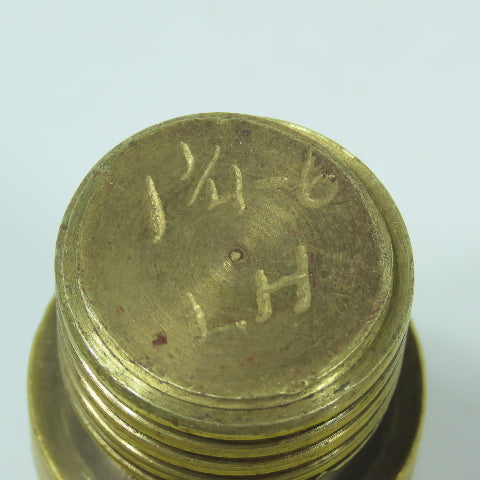 1" Round x 1-1/4"-6 Left Hand Bronze Shaft Extension Adapter 2.5" Long
