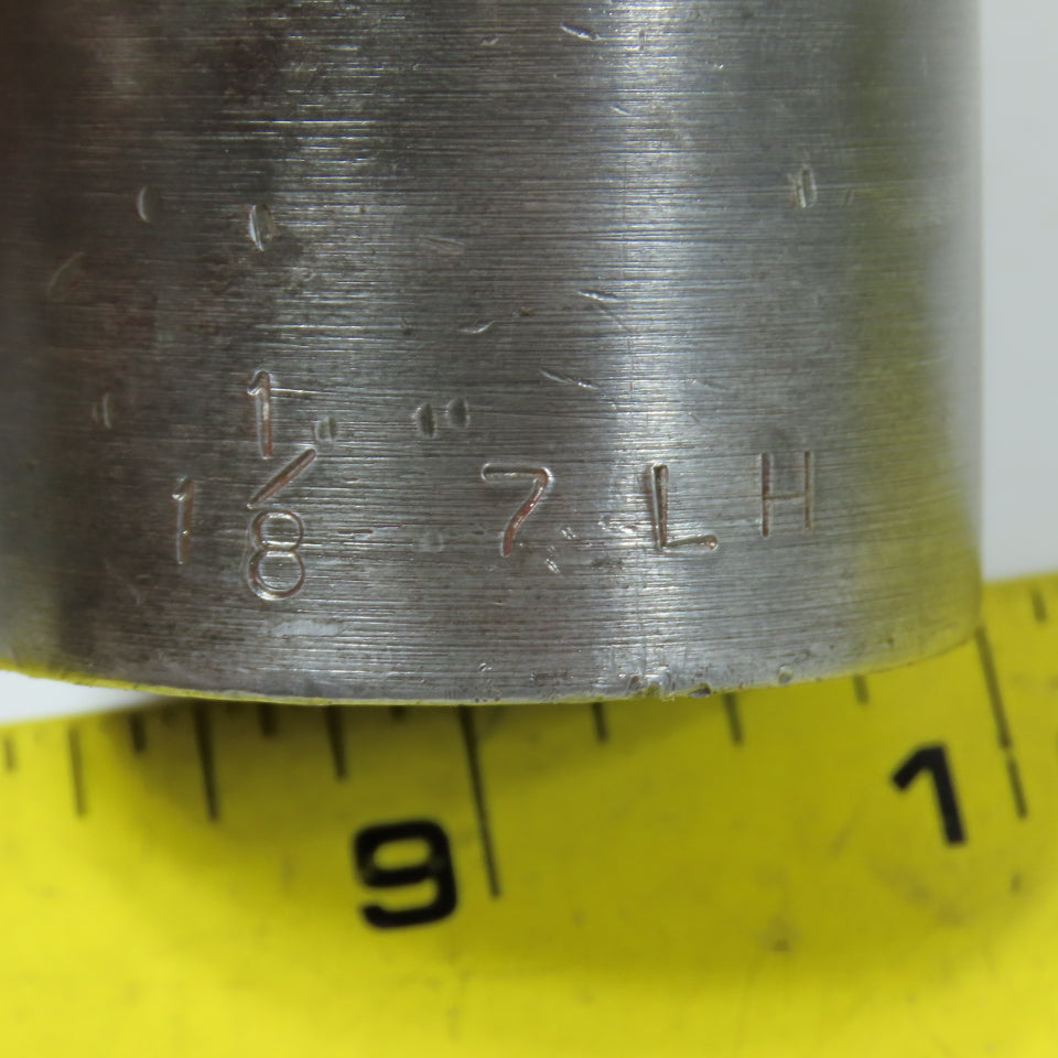 1-1/8"-7 Left Hand Buffer Shaft Extension Adapter x 3/8"-16 6-3/8" OAL