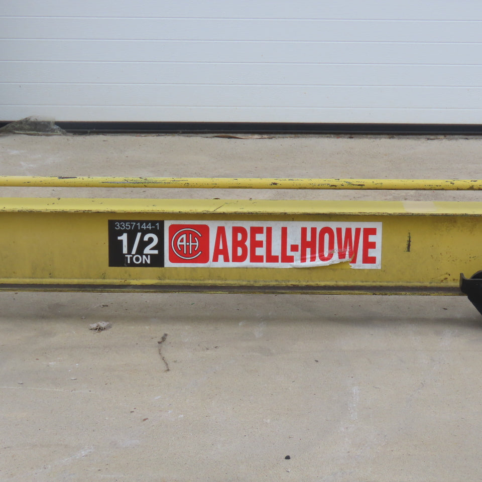 Abell-Howe 1/2 Ton Wall-Mount Overbraced Tie-Rod Jib Crane 244" Swing 227"Travel