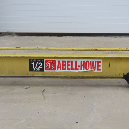 Abell-Howe 1/2 Ton Wall-Mount Overbraced Tie-Rod Jib Crane 244" Swing 227"Travel
