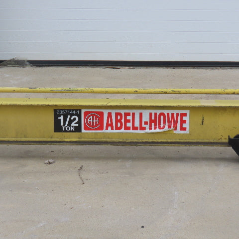 Abell-Howe 1/2 Ton Wall-Mount Overbraced Tie-Rod Jib Crane 244" Swing 227"Travel