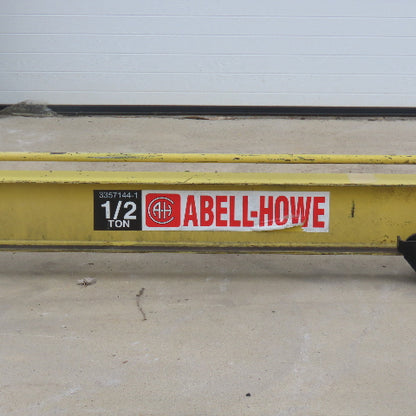 Abell-Howe 1/2 Ton Wall-Mount Overbraced Tie-Rod Jib Crane 244" Swing 227"Travel