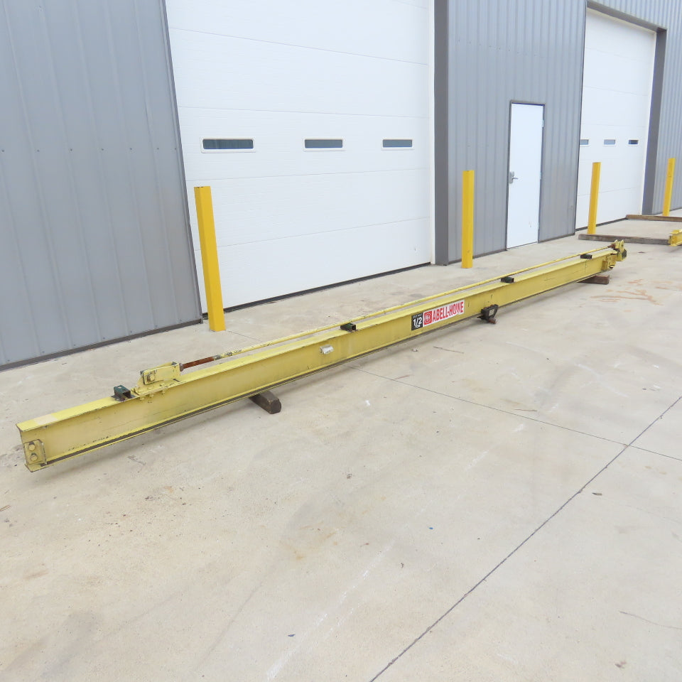 Abell-Howe 1/2 Ton Wall-Mount Overbraced Tie-Rod Jib Crane 244" Swing 227"Travel