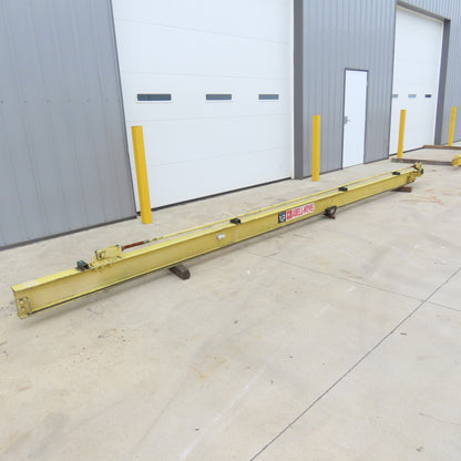 Abell-Howe 1/2 Ton Wall-Mount Overbraced Tie-Rod Jib Crane 244" Swing 227"Travel