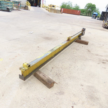 Wall-Mount Overbraced Tie-Rod Jib Crane 136" Swing 118" Travel 6" x 3-1/4" Beam
