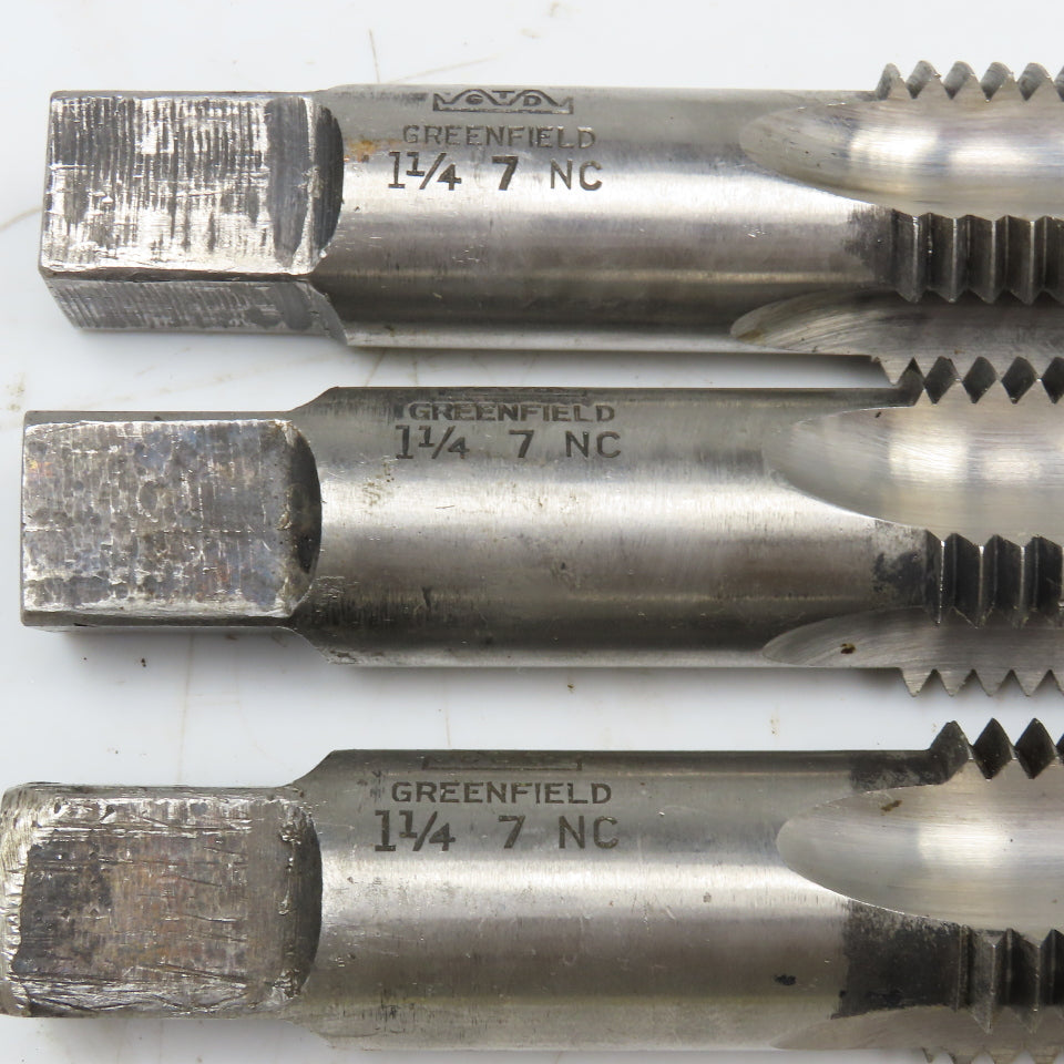 GTD 1-1/4"-7 Plug Bottoming Taper Taps Set Lot Of 3