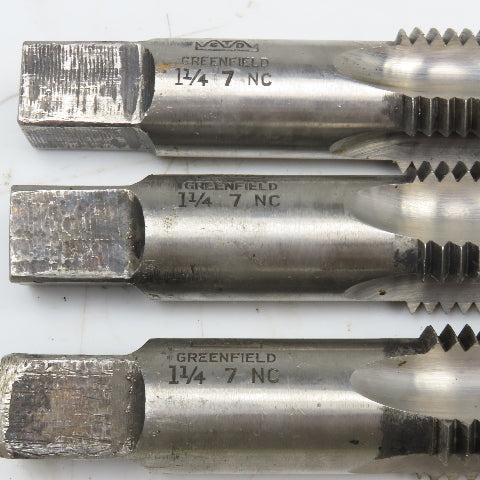 GTD 1-1/4"-7 Plug Bottoming Taper Taps Set Lot Of 3