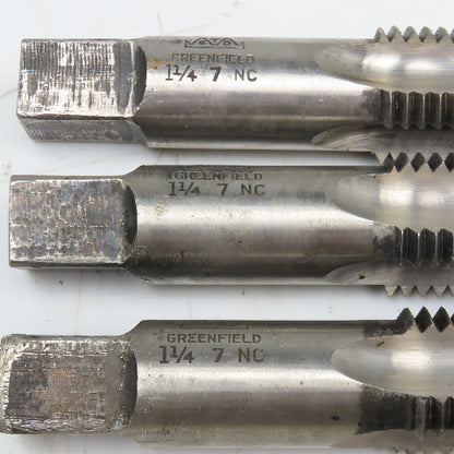 GTD 1-1/4"-7 Plug Bottoming Taper Taps Set Lot Of 3