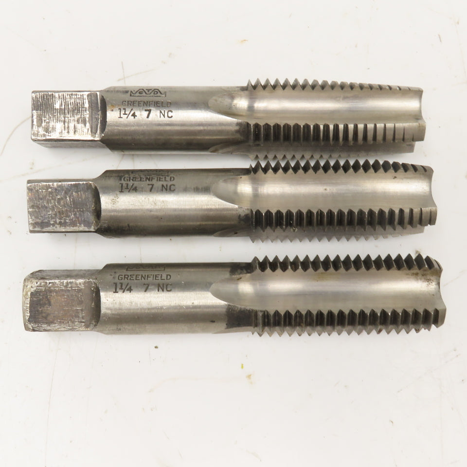 GTD 1-1/4"-7 Plug Bottoming Taper Taps Set Lot Of 3