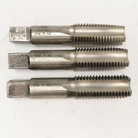 GTD 1-1/4"-7 Plug Bottoming Taper Taps Set Lot Of 3