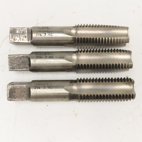 GTD 1-1/4"-7 Plug Bottoming Taper Taps Set Lot Of 3