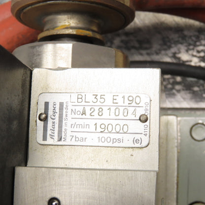 Atlas Copco LBL35 E190 80mm Stroke 19000RPM Drill & Fastener Setter Bench Mount