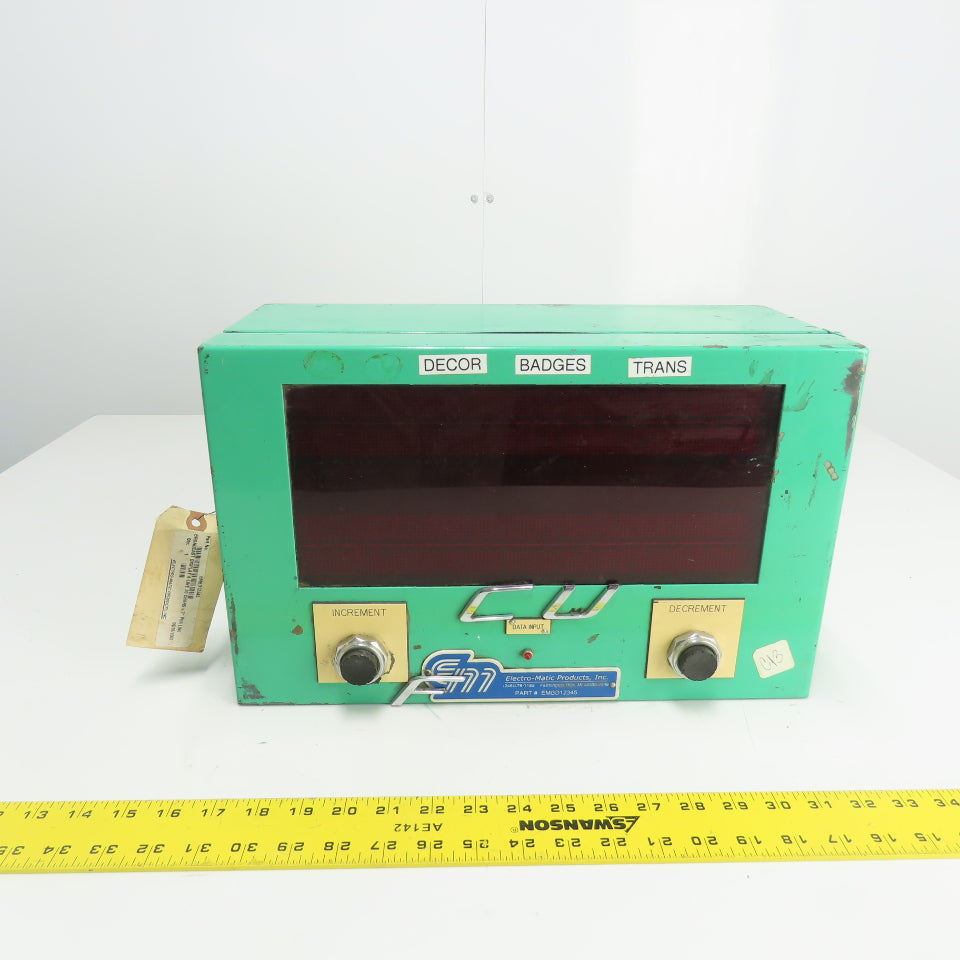 Electro-Matic EMBD12345 Broadcast Display Control Panel 20 Chars x .7" Per Line