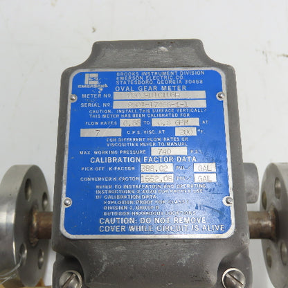 Emerson Brooks 9602-D1C1U6H Oval Gear Meter 0.66-6.6GPM 740PSI