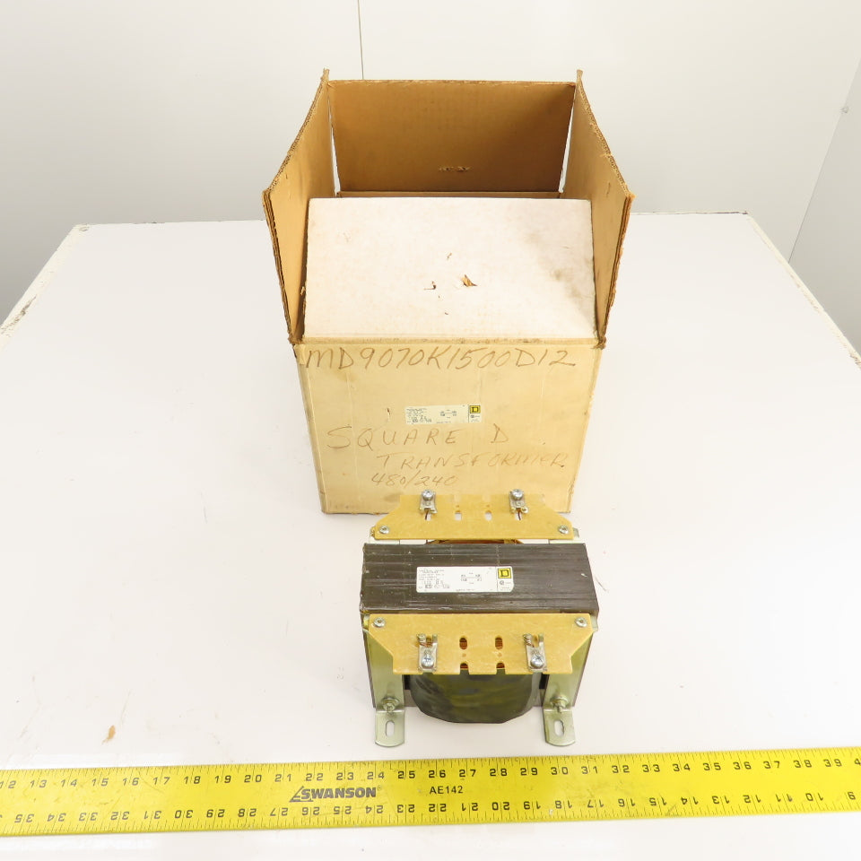 Square D K1500D12 Class 9070 Ser A 1.5kVA Transformer Pri 480V Sec 240V Tested