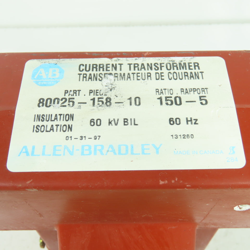 Allen Bradley 80025-158-10 150:5 Ratio 60KV Current Transformer 60Hz