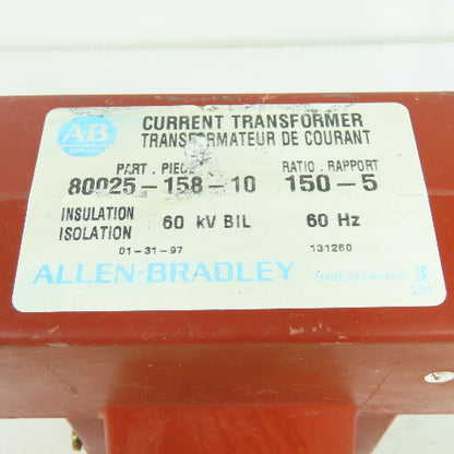 Allen Bradley 80025-158-10 150:5 Ratio 60KV Current Transformer 60Hz