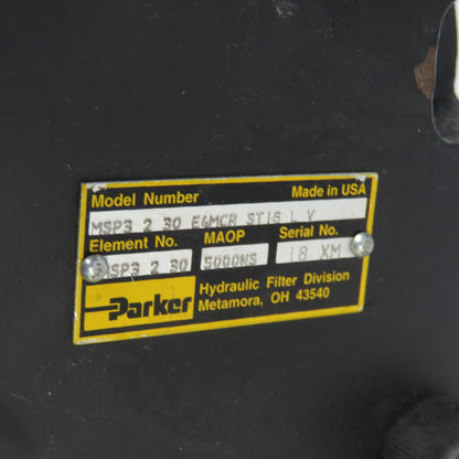 Parker MSP3 2 30 E4MCR ST16 L V Hydraulic Filter Element No.MSP3 2 30 MAOP5000NS