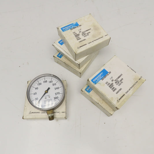 Ashcroft 35-W1005P-02L-XUL 3-1/2" Pressure Gauge 0-300PSI Lot Of 6