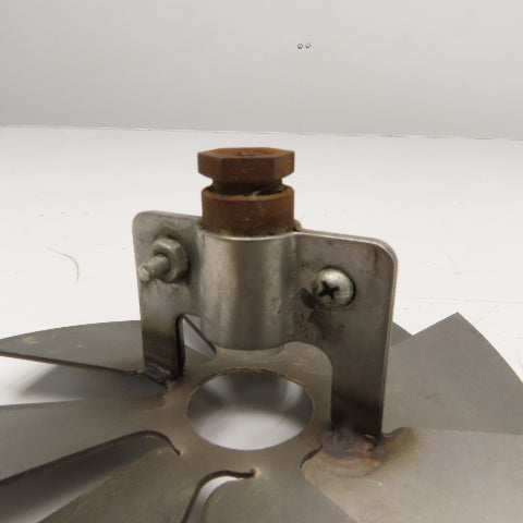 5-3/4" OD 8 Blade Fan Impeller Stainless Steel 3/4" Clamp Mount