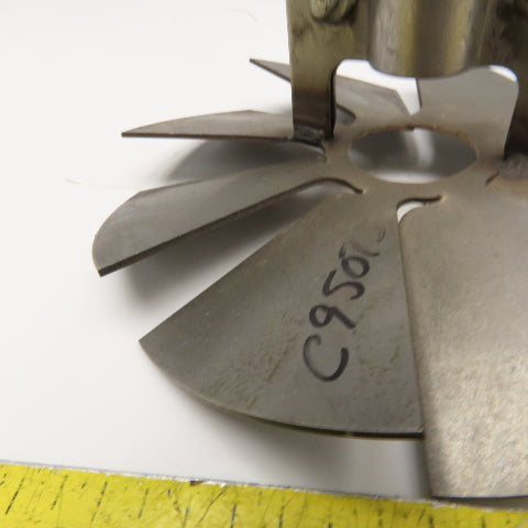5-3/4" OD 8 Blade Fan Impeller Stainless Steel 3/4" Clamp Mount