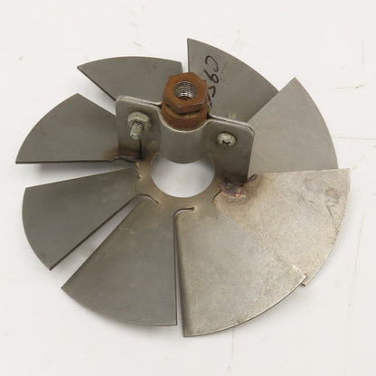 5-3/4" OD 8 Blade Fan Impeller Stainless Steel 3/4" Clamp Mount