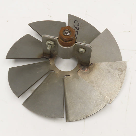 5-3/4" OD 8 Blade Fan Impeller Stainless Steel 3/4" Clamp Mount