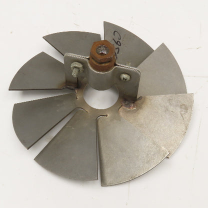 5-3/4" OD 8 Blade Fan Impeller Stainless Steel 3/4" Clamp Mount