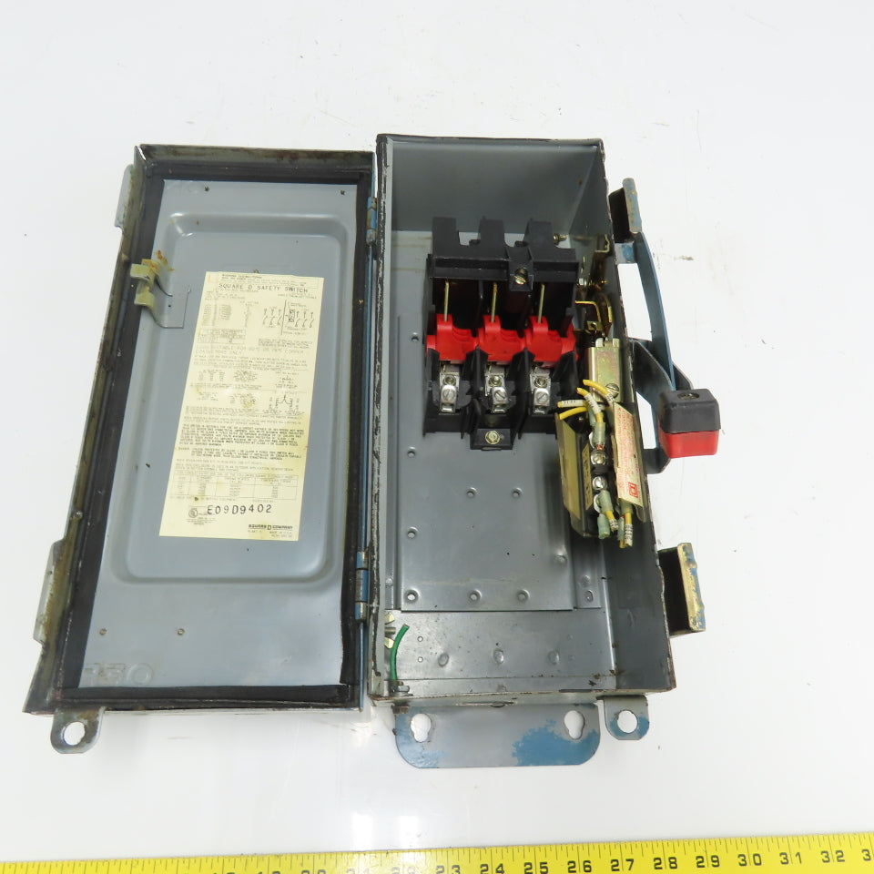 Square D HU36IAWK 30A Non Fusible Safety Disconnect Switch 3Ph 600VAC