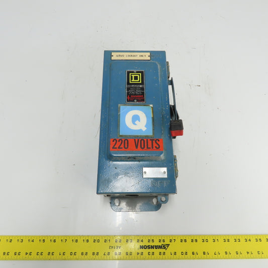 Square D HU36IAWK 30A Non Fusible Safety Disconnect Switch 3Ph 600VAC