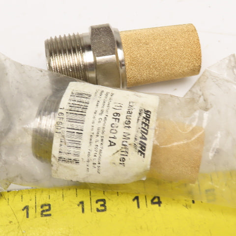 Speedaire 6F601A 1" NPT Sintered Brass Exhaust Filter Muffler Lot Of 2