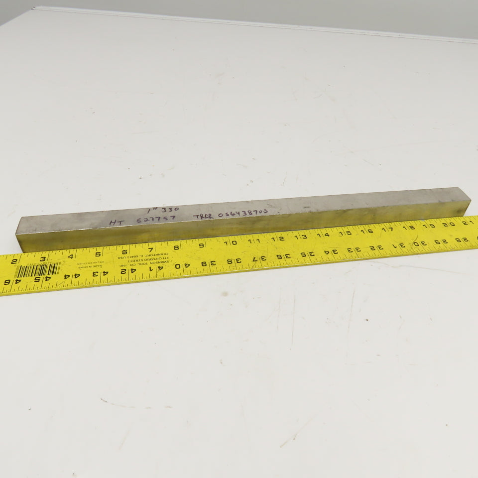 1" x 1" Square 303 Stainless Steel Mill Bar Stock Bar 19" OAL