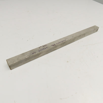 1" x 1" Square 303 Stainless Steel Mill Bar Stock Bar 19" OAL