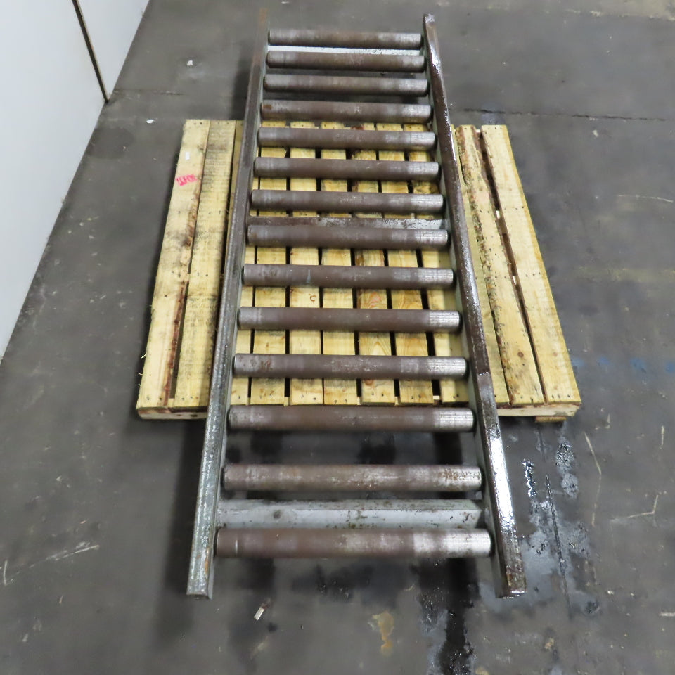 28" x 86" Long Gravity Steel Roller Conveyor 2.5" OD 6" Centers 25" BF
