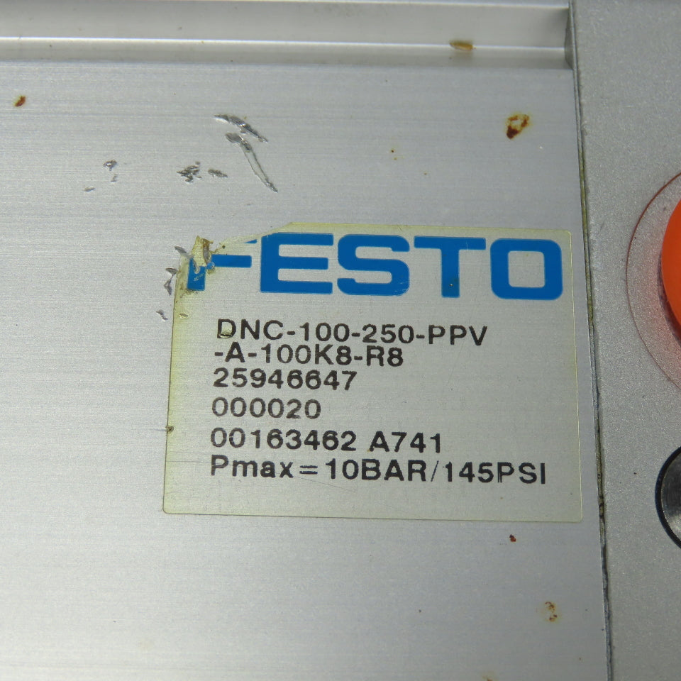 Festo DNC-100-250-PPV-A-100K8-R8 Pneumatic Air Cylinder 250mm Stroke W/ Rod Lock